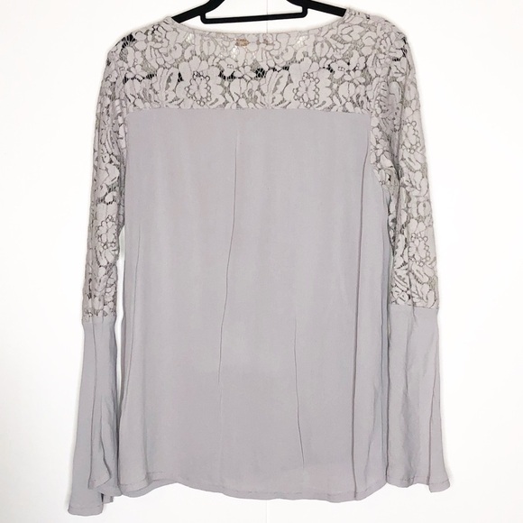 Soft Surroundings Gray Lace Top - Picture 2 of 4
